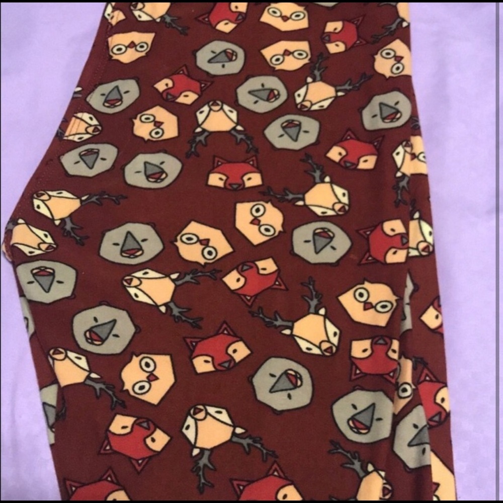 LLR Woodland creature leggings TC. Vintage print.